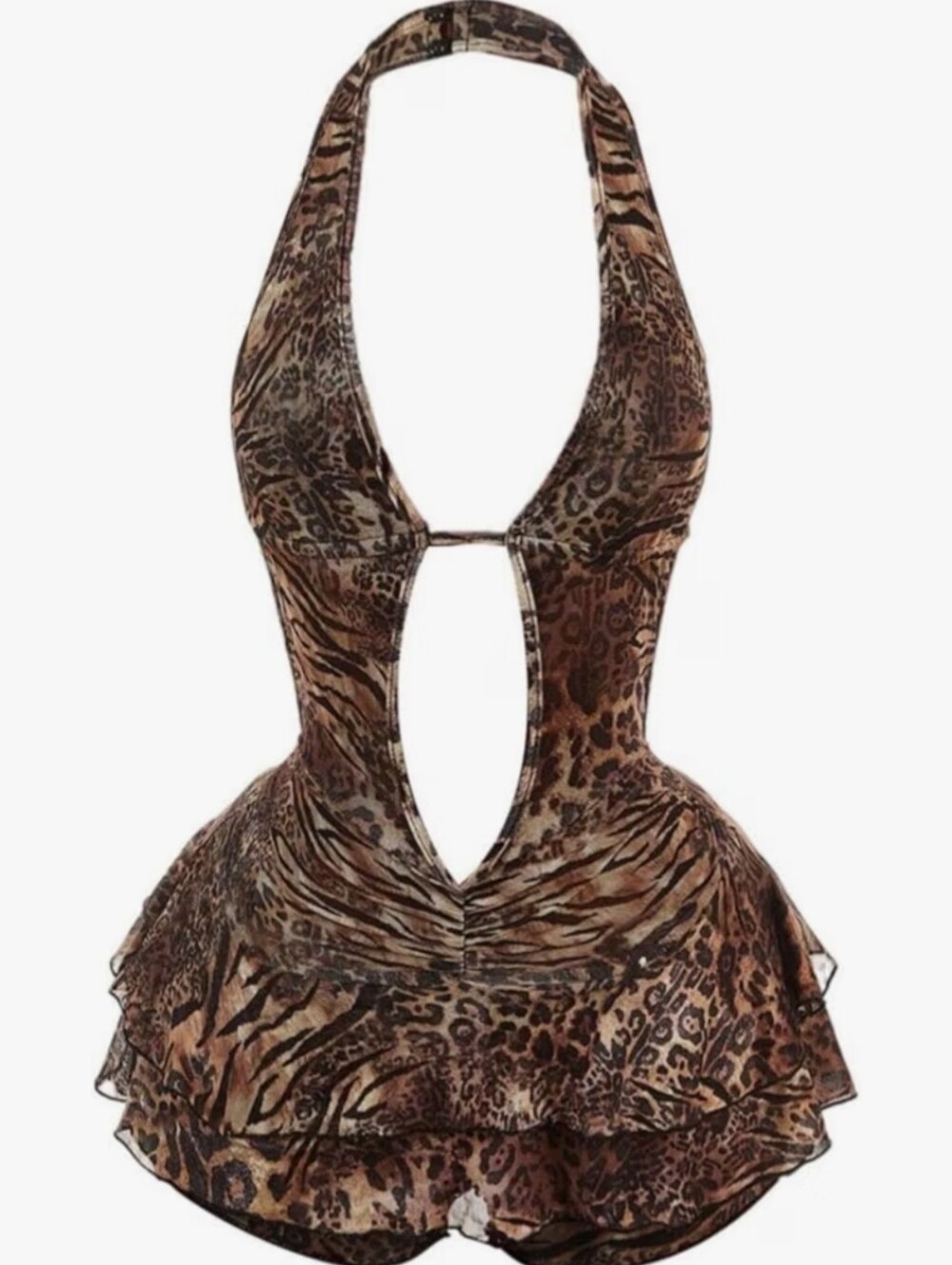 Women, Rave Outfits for Women, Going Out Romper, Leopard Romper, Concert Romper